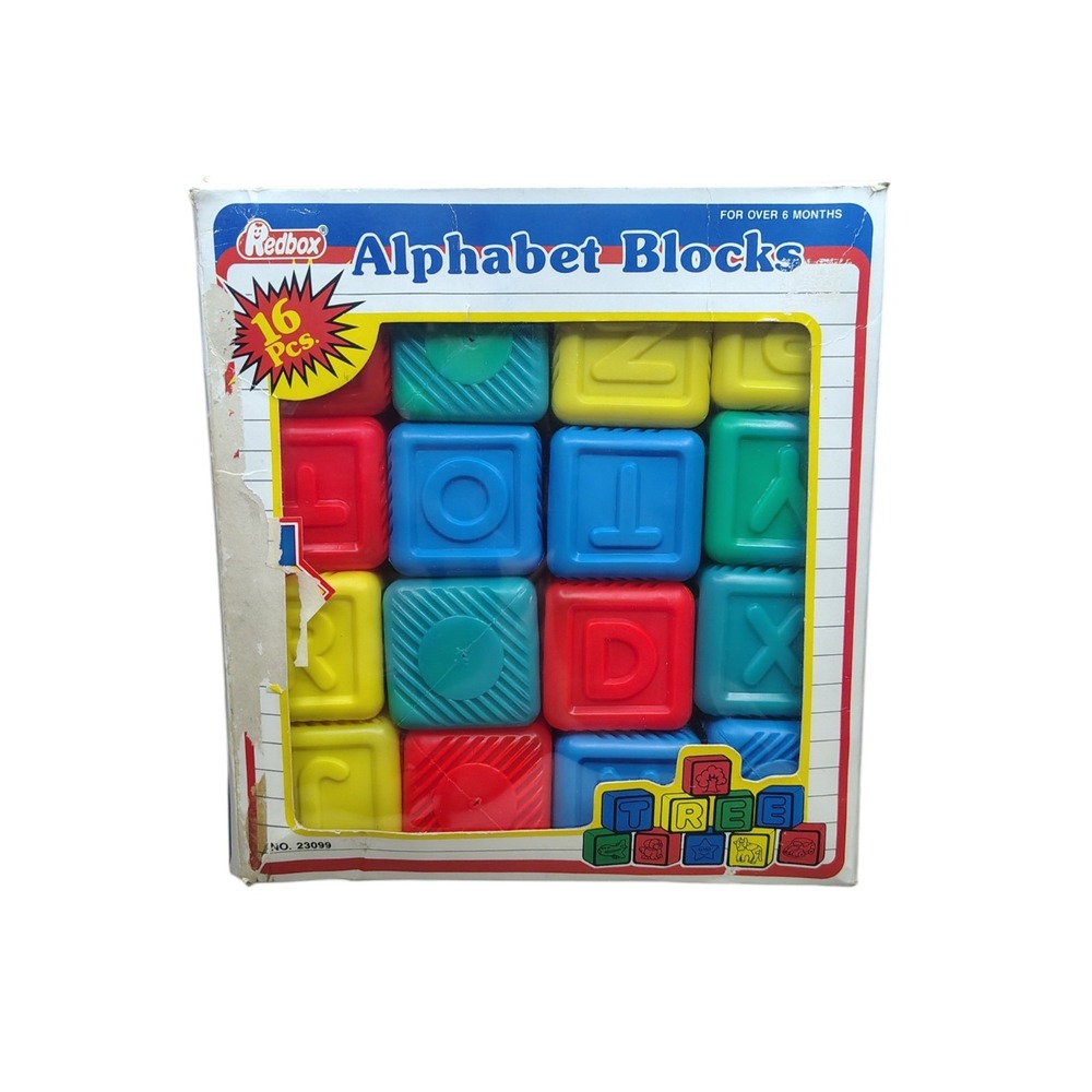 Vintage alphabet blocks in box Redbox 16 PC